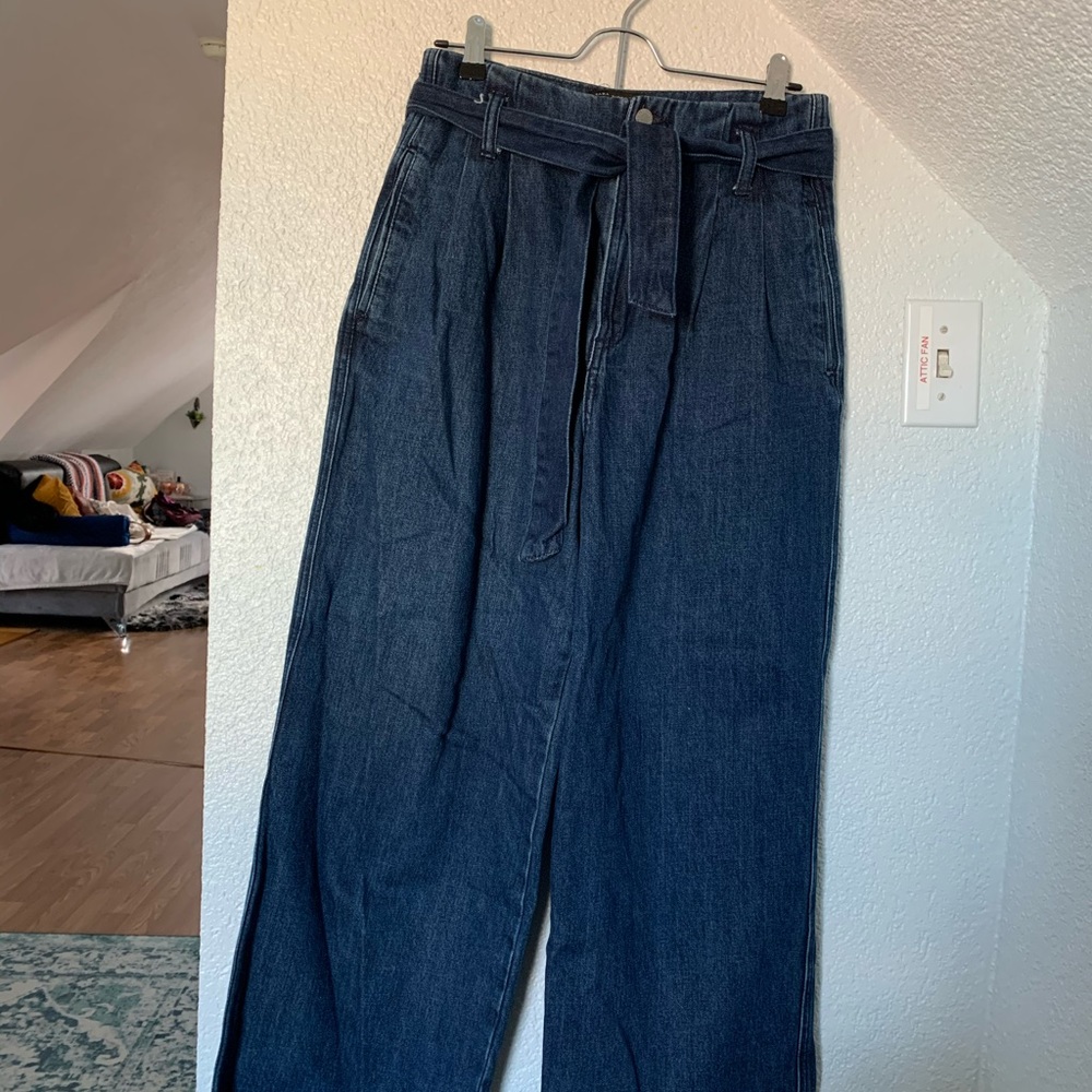 Denim wide legged jeans